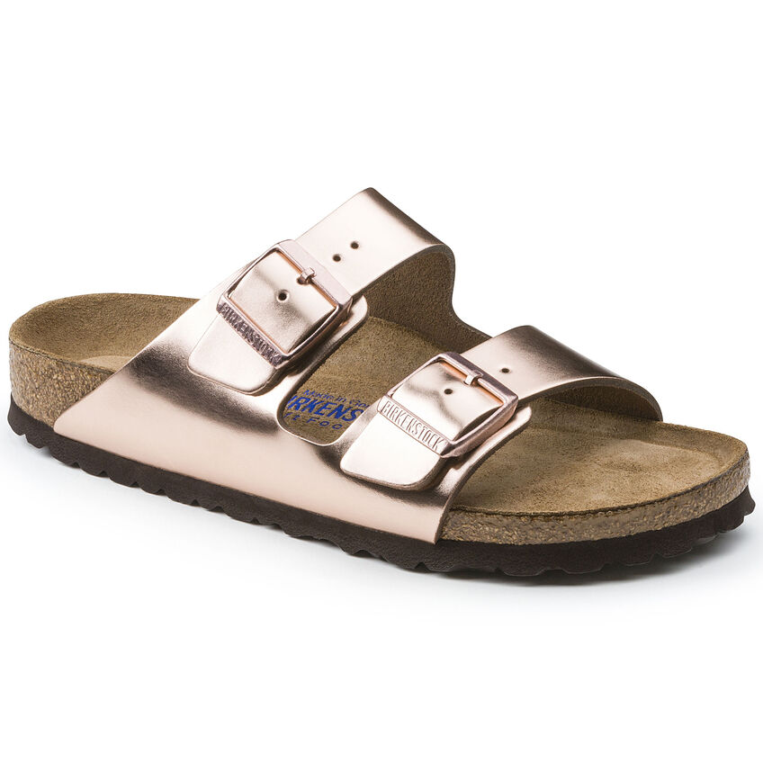 Copper on sale leather birkenstock